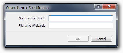 The Create Format Specification dialog box.
